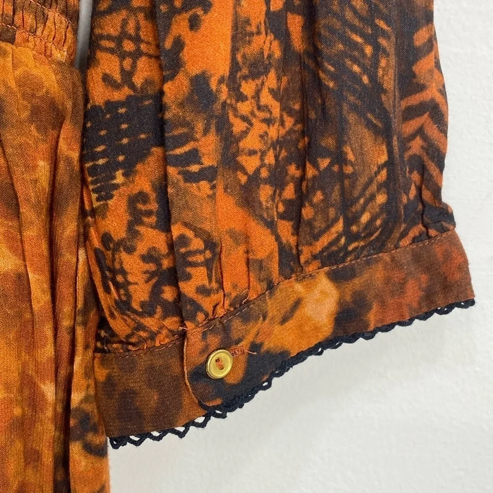 Soft Surroundings Midi Dress 12 Boho Art to Wear Burnished Copper - Picture 4 of 14